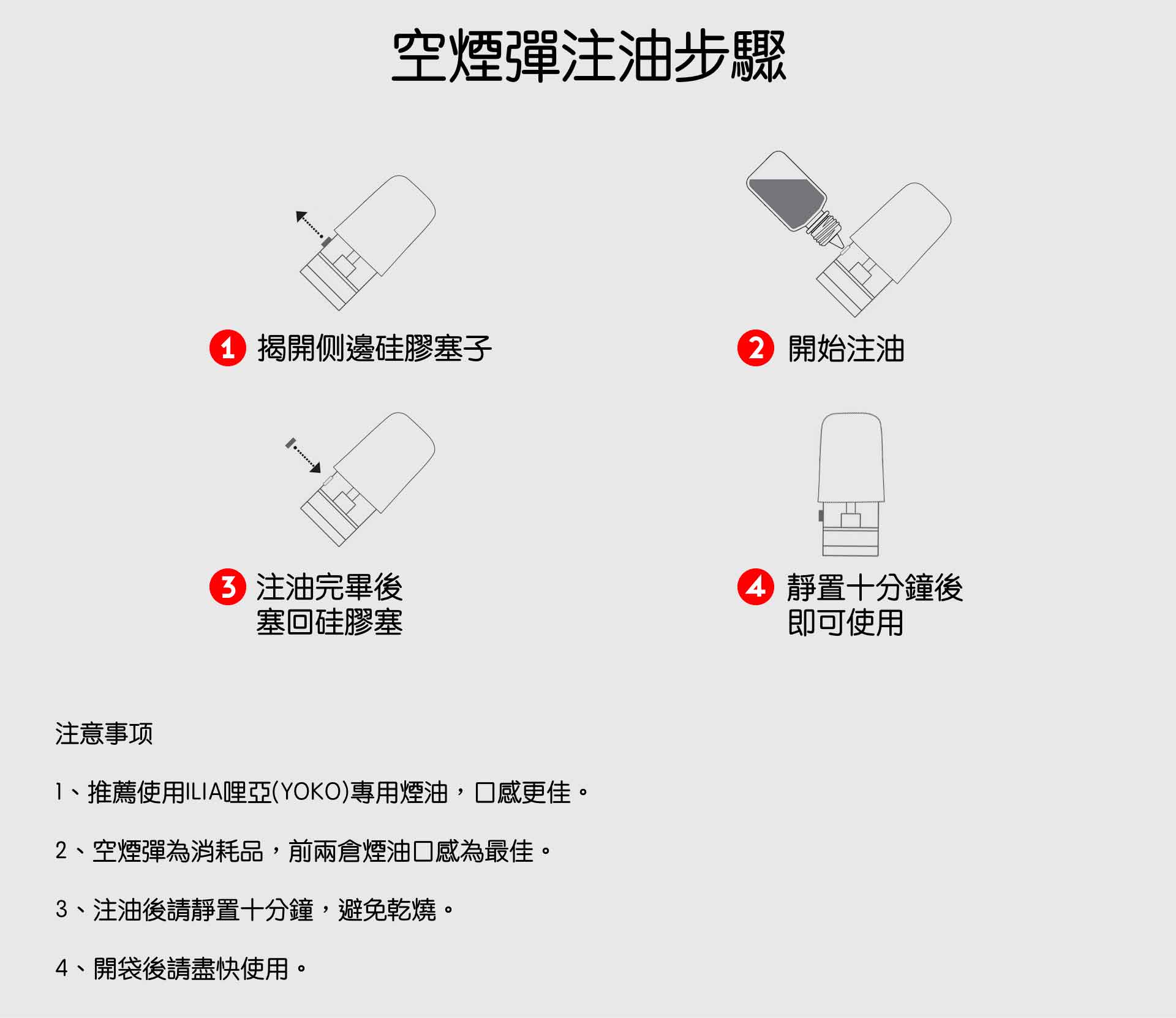 電子煙彈注油空彈（3顆裝）