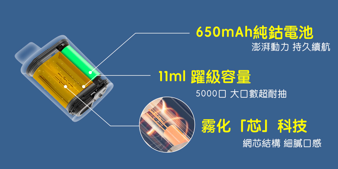 ILIA哩亞拋棄式電子煙5000口（寶礦力）